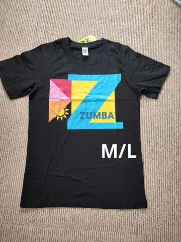 신상 ZUMBA 블랙 티셔츠 M 사이즈 남성용/여성용 남녀 공용 새상품