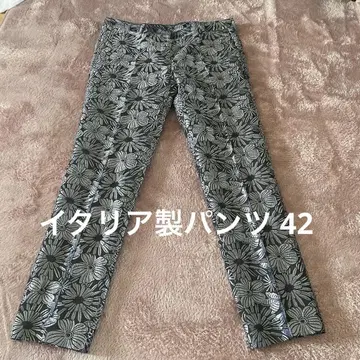 NEWYORKINDUSTRIES 플라워 무늬 센터 프레스 팬츠 42