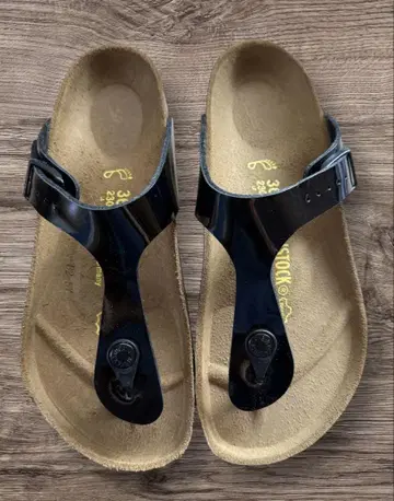 새상품 BIRKENSTOCK Gizeh 블랙 비치 샌들 23cm