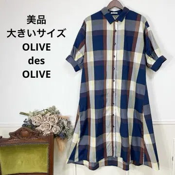 새상품급 빅 사이즈 OLIVEdesOLIVE 체크 원피스