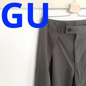 지유 슈퍼 와이드 팬츠 카키 L 사이즈 롱 팬츠 롱 기장
