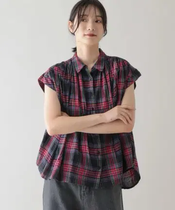 natural by clip 마드라스 체크 셔츠 블라우스