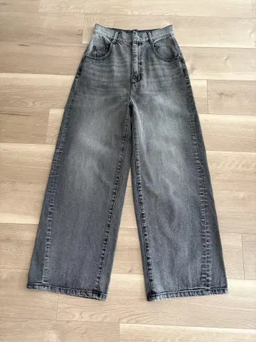 FWFO244248 하이 웨스트 와이드 데님 팬츠 BLK/0