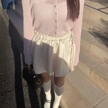 waist lace balloon mini skirt