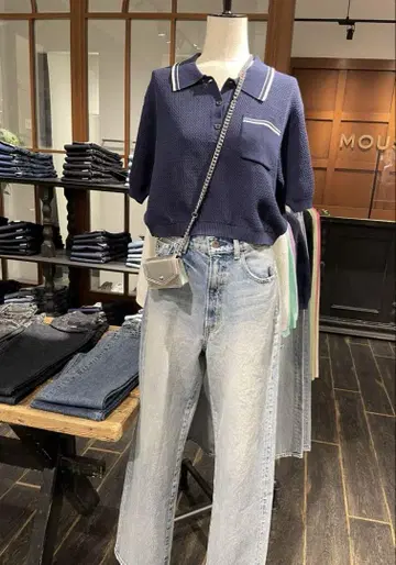 MOUSSY 라이트 블루 데미지 진