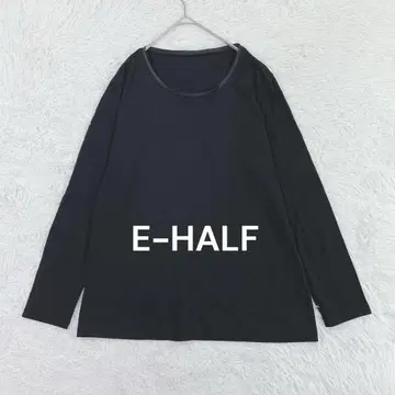 E-HALF 파이핑 롱 슬리브 티셔츠 블랙 L, 산뜻한 레이어드