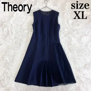 미사용급 size 4 Theory 슬리브리스 원피스 플리츠 네이비