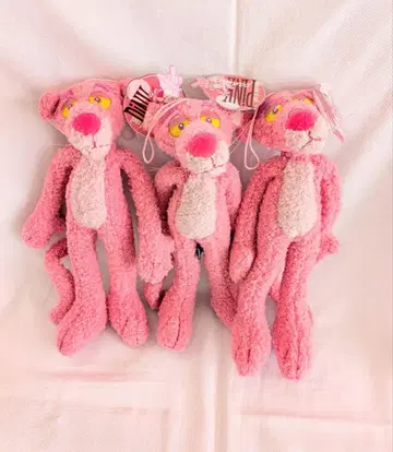 레트로 핑크 팬서 봉제 인형 마스코트 모코모코 약 24cm 3개