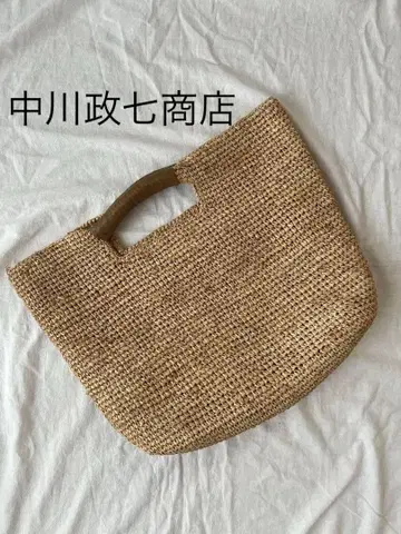 나카가와 마사시치 상점 라피아 소재 토트백 바스켓백 대용량