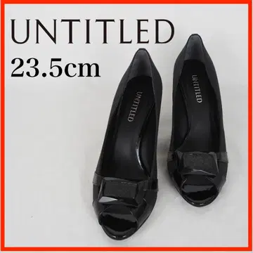 UNTITLED*블랙 오픈토 펌프스*23.5cm*검정*O4092