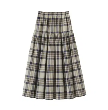 MUJI 체크 무늬 롱 스커트
