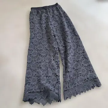 옅은 블루 레이스 롱 팬츠