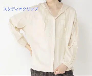 스튜디오 클립 린넨 혼방 후디 블루종