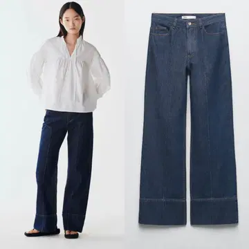 새상품급 자라 완판 스트레이트 데님 34