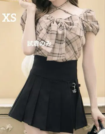 미셸 마카롱 치마바지 슬림 레그 데님 치마바지 블랙 XS 스커트
