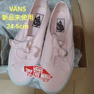 VANS 핑크 슬립온 신발 스니커즈 리본 24.5cm 미사용 새상품