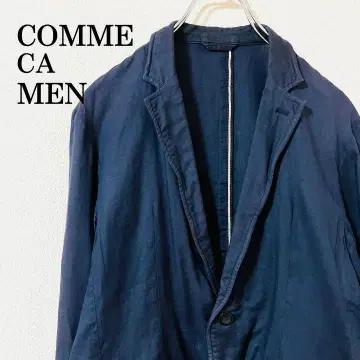 COMME CA MEN 2버튼 자켓 린넨 면 혼방 네이비 사이즈 S