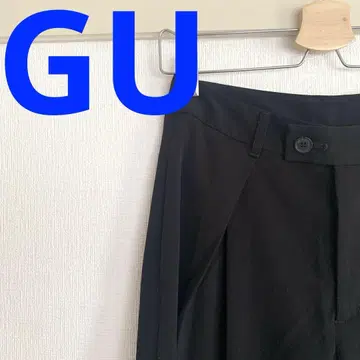 GU 지유 슈퍼 와이드 팬츠 블랙 L 사이즈 롱 기장 롱 팬츠