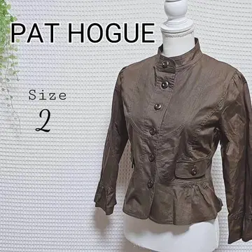 PAT HOGUE 브라운 숏 자켓 사이즈 2 얇은 소재