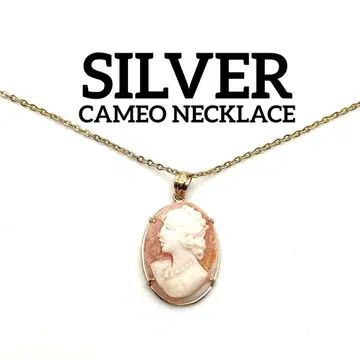 실버 카메오 목걸이 쉘 금도금 SILVER