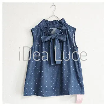 택 포함 새상품 iDea Luce 슬리브리스 리본 블라우스 FREE