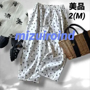 mizuiroind 미즈이로 인드 코튼 스몰 플라워 프린트 팬츠