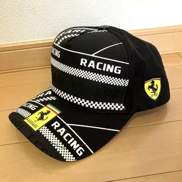 미사용 새상품 페라리 체크 무늬 캡 F1