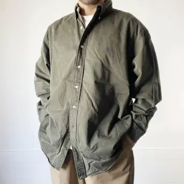 90년대 랄프 로렌 BLAKE 버튼 다운 긴팔 셔츠 XL 그린 계열
