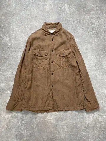 KATO 린넨 롱 슬리브 셔츠 brown S