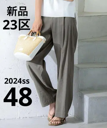 48 사이즈 23구 [세탁 가능] 린넨 레이온 스트레치 드로스트 팬츠