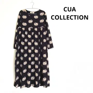 CUA COLLECTION 고양이 패턴 롱 원피스