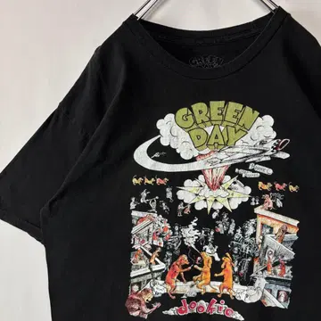 그린 데이 Dookie 밴드 티셔츠 블랙 XL 구제 의류 Dookie