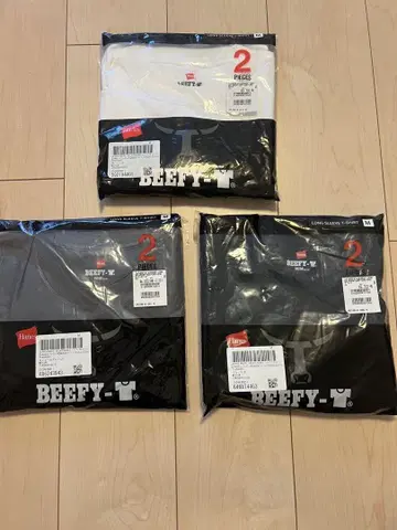Hanes BEEFY LS T-shirt 롱 T 3장 세트