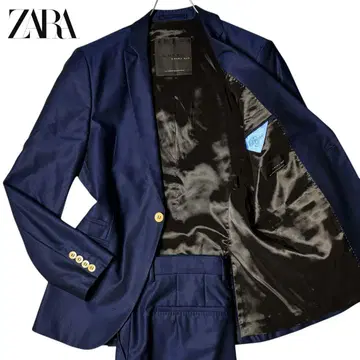 ZARA 셋업 수트 트래블 네이비 M 더블 포켓