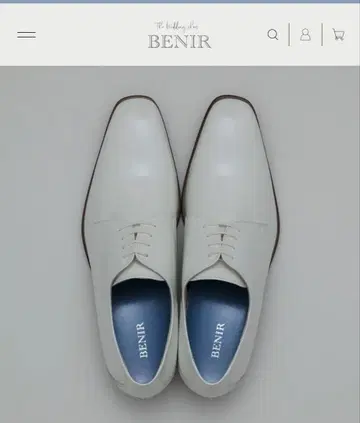BENIR 화이트 가죽 드레스 슈즈 브라이덜