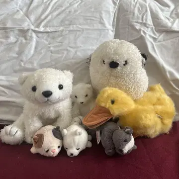 다양한 봉제 인형 세트