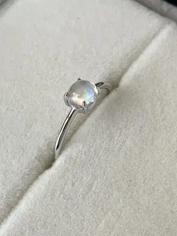 레인보우 문스톤 카보숑 반지