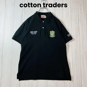 cotton traders 반팔 피케 셔츠 블랙 L 사이즈 자수 로고