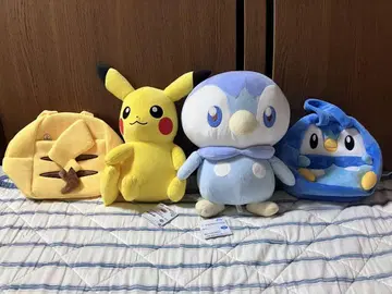 포켓몬 피카츄와 팽도리 봉제 인형과 가방 세트