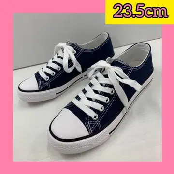 [ 23.5cm ] 여성용 새상품 캔버스 스니커즈 스트링 슈즈 네이비