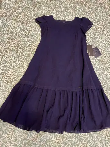 Ren 네이비 플레어 슬리브 원피스 34 르네 네이비 워셔블