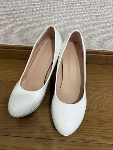 화이트 플레인 펌프스 하이힐 브라이덜 신발