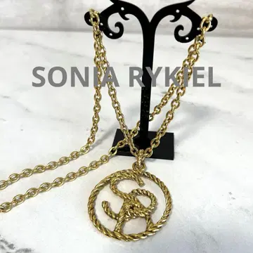 새상품급 소니아 리키엘 골드 서클 빅 사이즈 로고 목걸이 펜던트