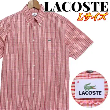 LACOSTE 라코스테 체크 시어서커 버튼 다운 셔츠 사이즈 3