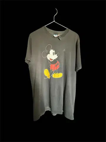 빈티지 디즈니 Disney 클래식 미키 구제 의류 티셔츠 블랙