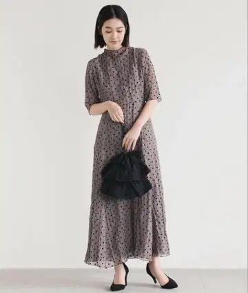 kaene 플로키 도트 드레스 반팔
