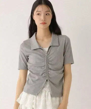 Heather 프론트 개더 그레이