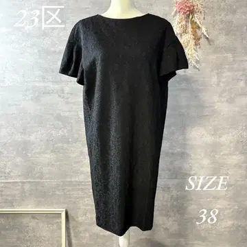 미사용 새상품 23구 전체 레이스 코쿤 원피스 반팔 넉넉한 블랙 38