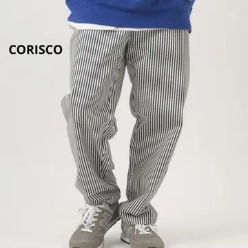 코리스코 셰프 팬츠 남성용 워크 팬츠 이지 팬츠 스트라이프 패턴