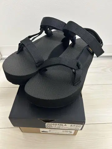 새상품 테바 샌들 통굽 플랫폼 유니버셜 블랙 Teva 25cm